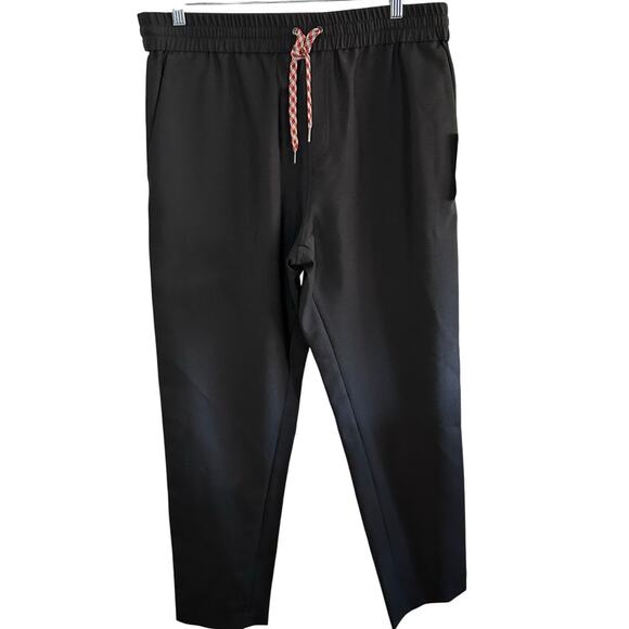 NEW Burberry Men's Track Trousers Mohair Virgin Wool Blend Black Stripe Pants